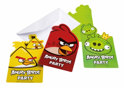 Ielūgumi "Angry Birds" (6 gab)